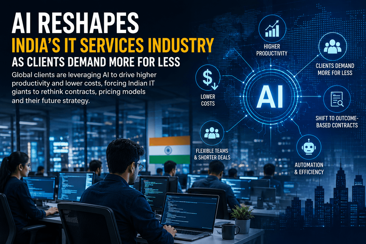 AI Reshapes India’s IT Services Industry as Clients Demand More for Less